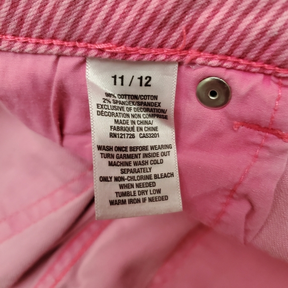 AEROPOSTALE Pinstripe Neon Denim Shorty Shorts - Picture 6 of 6